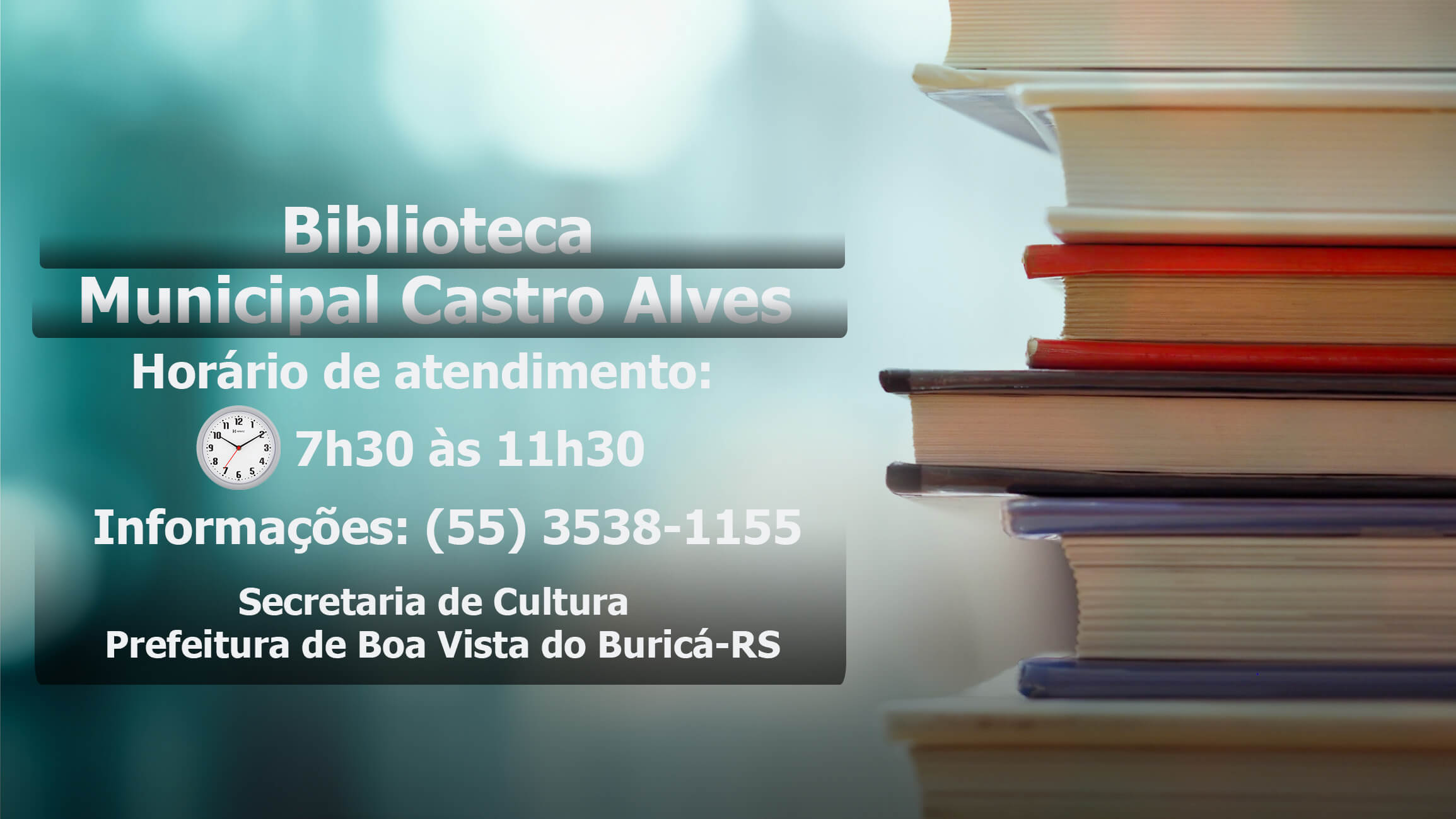 Biblioteca Municipal Castro Alves informa horário de atendimento 